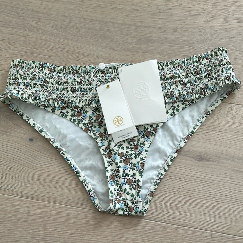 NWT Tory Burch Costa Printed Hipster bathing suit bottom Starburst Ivy sz small